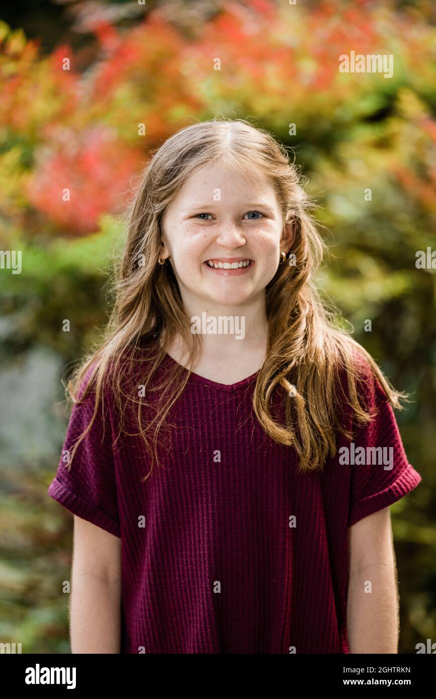 Child freckles girl long hair hi-res stock photography and images - Alamy