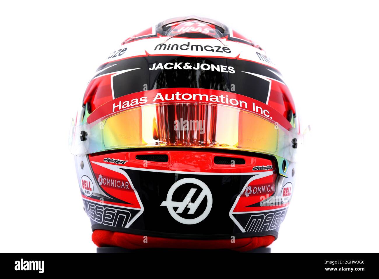 The helmet of Kevin Magnussen (DEN) Haas F1 Team. 12.03.2020. Formula 1  World Championship, Rd 1, Australian Grand Prix, Albert Park, Melbourne,  Australia, Preparation Day. Photo credit should read: XPB/Press Association  Images