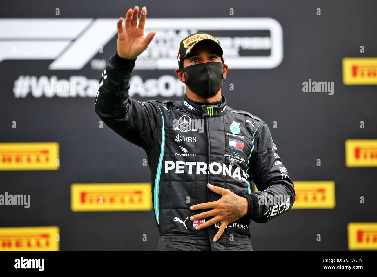 Race winner Lewis Hamilton (GBR) Mercedes AMG F1 celebrates on the ...