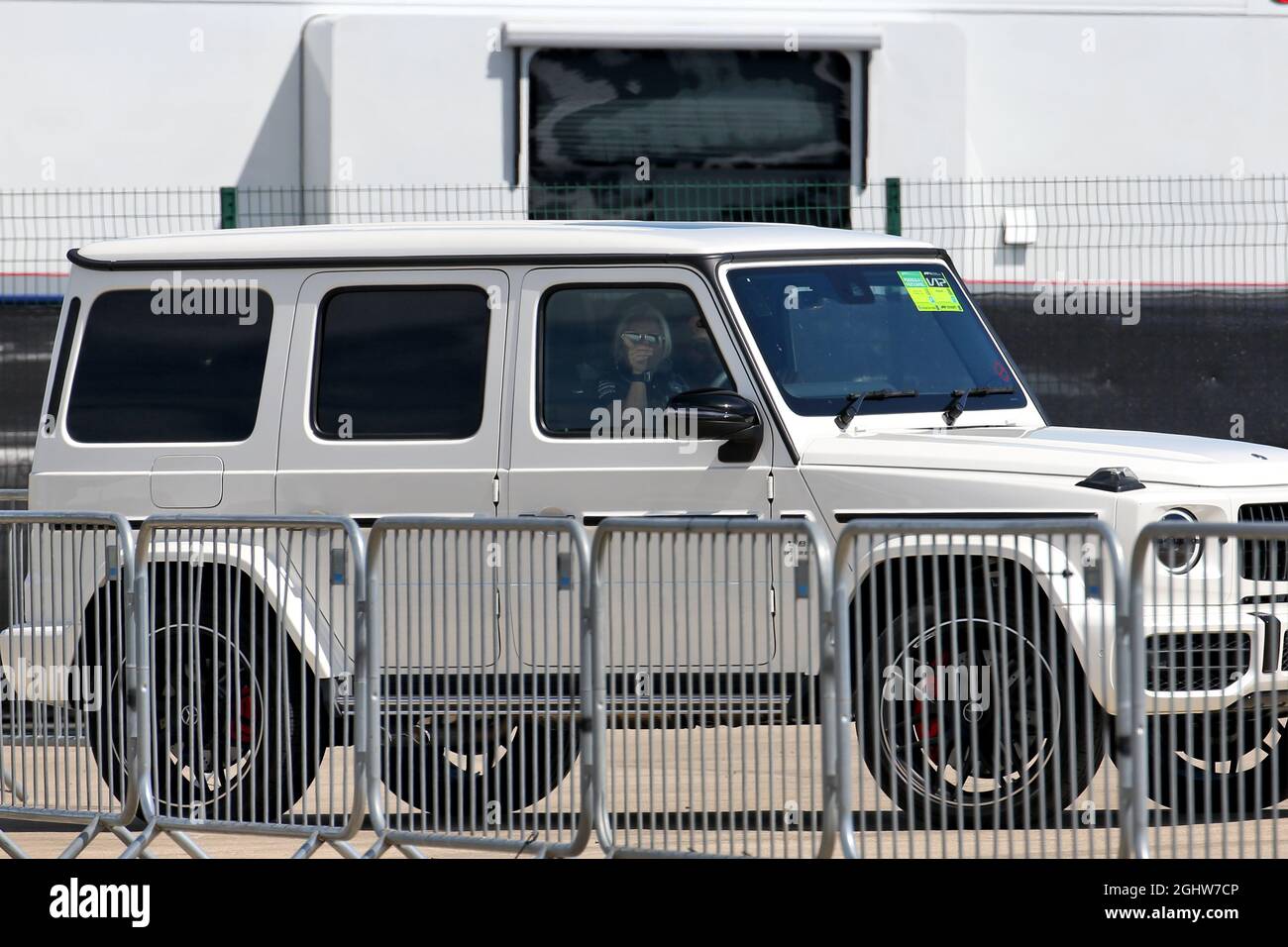 Angela Cullen (NZL) Mercedes AMG F1 Physiotherapist with Lewis Hamilton (GBR) Mercedes AMG F1.  30.07.2020. Formula 1 World Championship, Rd 4, British Grand Prix, Silverstone, England, Preparation Day.  Photo credit should read: XPB/Press Association Images. Stock Photo