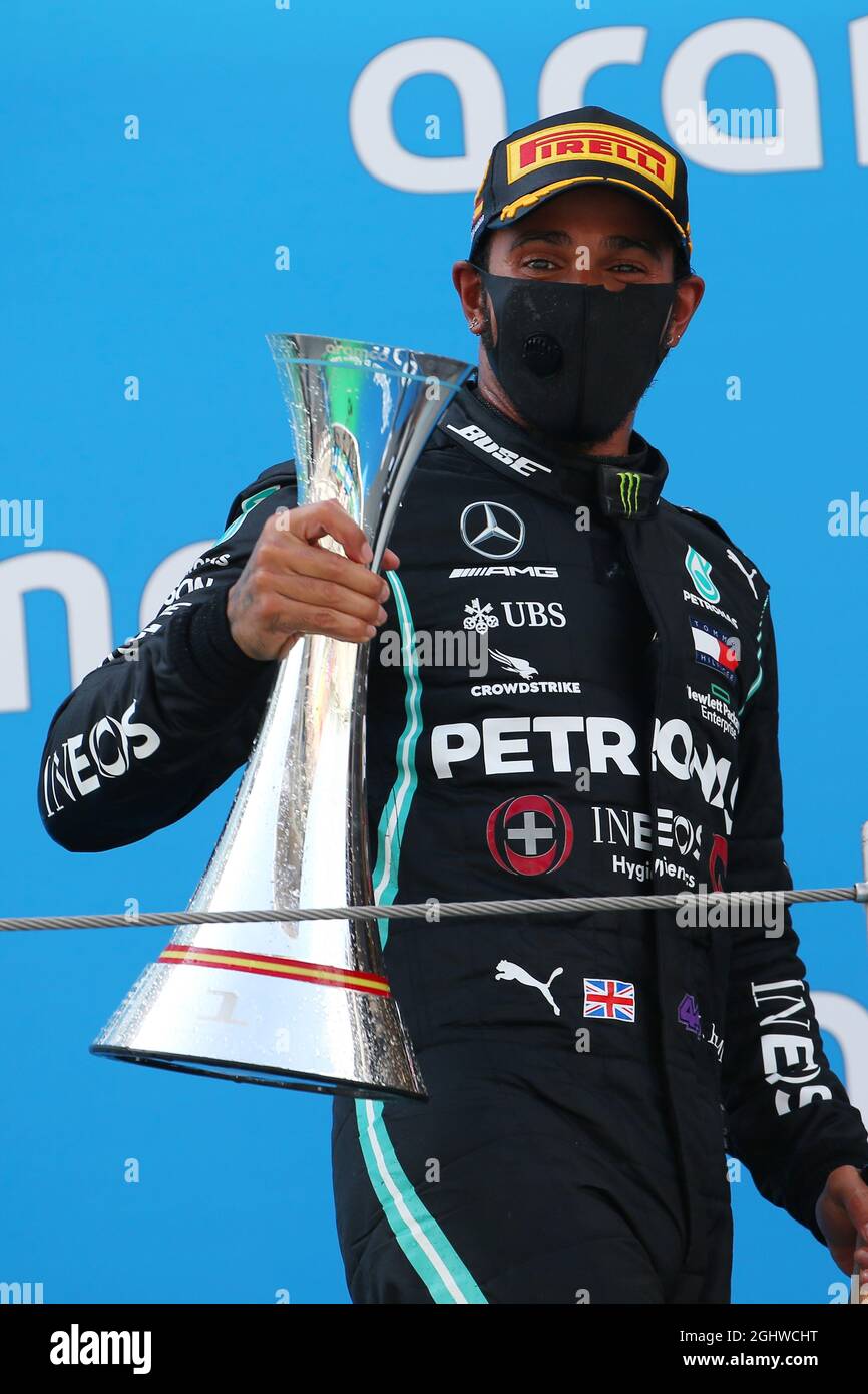 Race winner Lewis Hamilton (GBR) Mercedes AMG F1 celebrates on the ...
