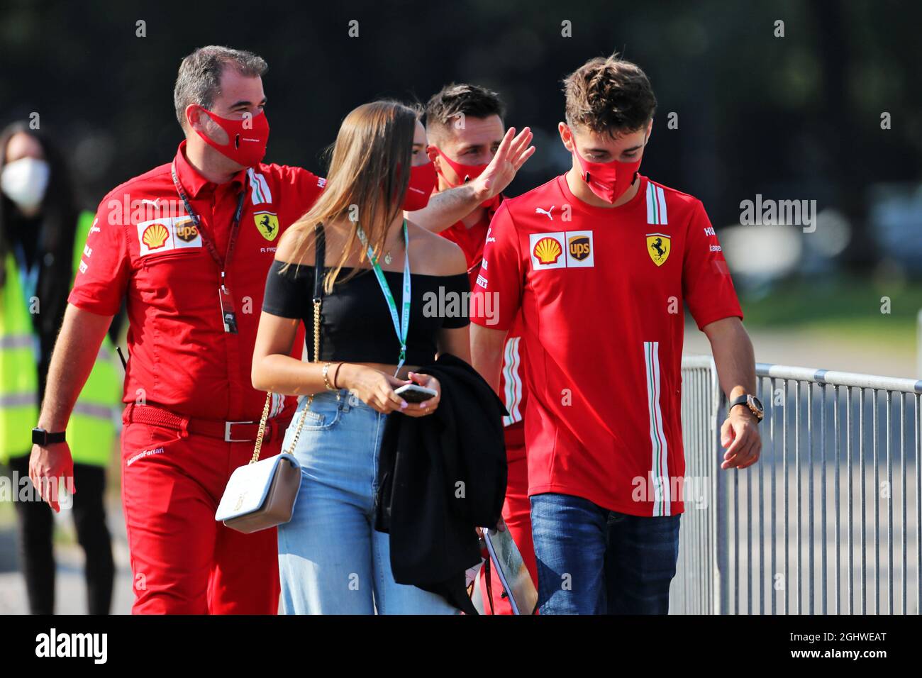 Charles Leclerc (MON) Ferrari with his girlfriend Charlotte Sine (MON