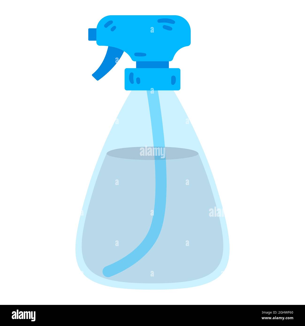 Spray bottle for water. Atomizer for spraying liquid on flowers. Home hobby gardening inventory. Vector object isolated on white background. Stock Vector
