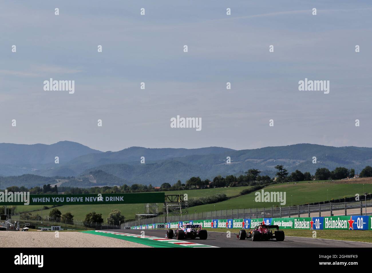 Sergio Perez Mex Racing Point F1 Team Rp19 And Sebastian Vettel Ger Ferrari Sf1000 11 09 Formula 1 World Championship Rd 9 Tuscan Grand Prix Mugello Italy Practice Day Photo Credit Should Read