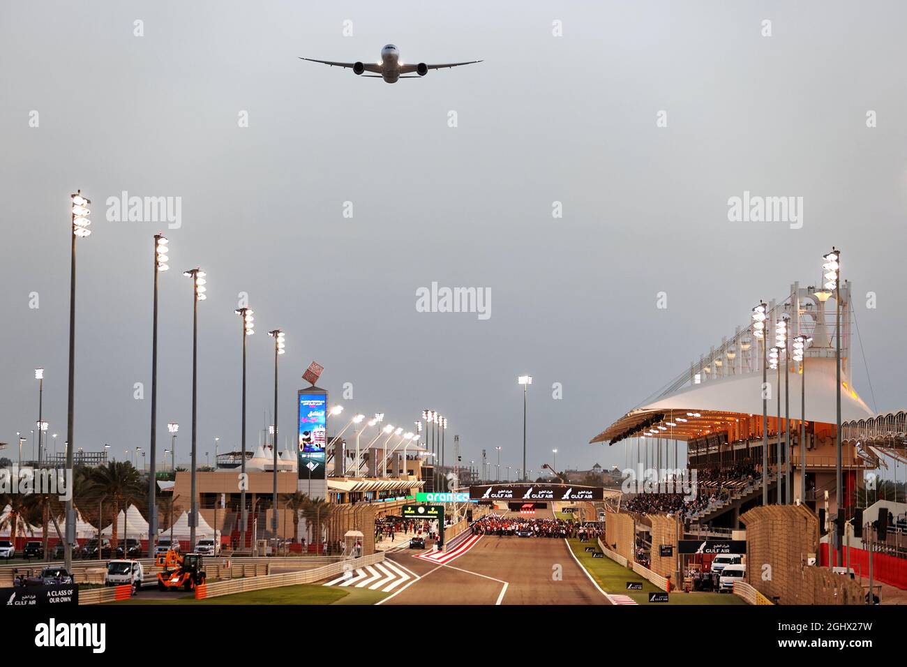 Bahrain Racing Grid Grid atmosphere - air display. 28.03.2021. Formula 1 World Championship ...