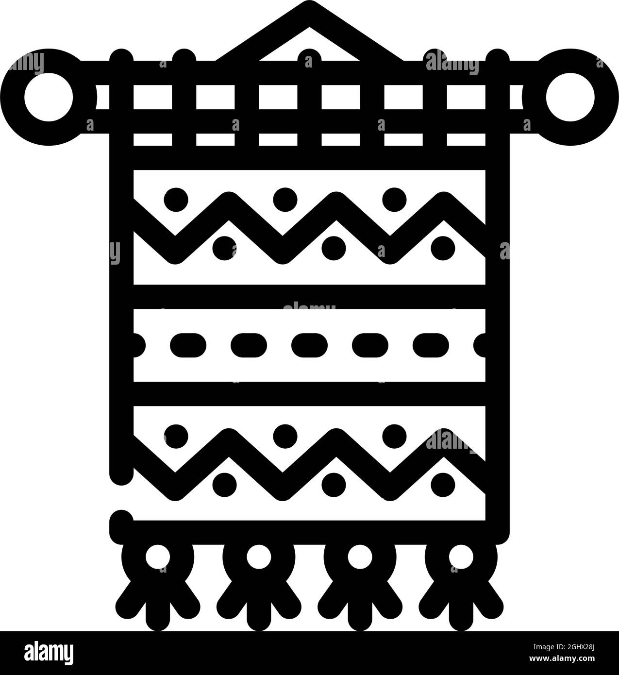 weaving carpet line icon vector illustration Stock Vector Image & Art ...