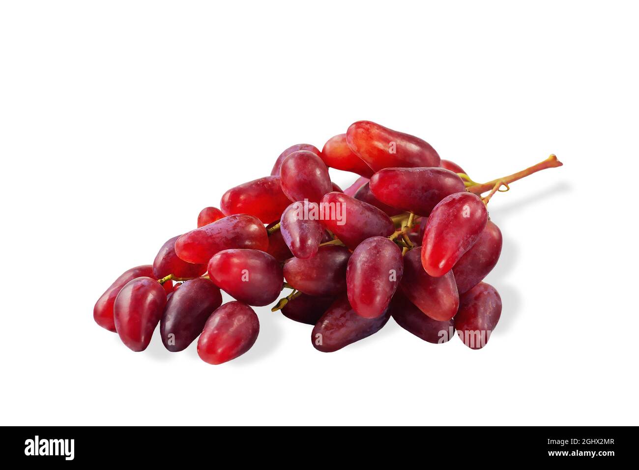 Ripe red grapes isolated on a white background. Stock Photo