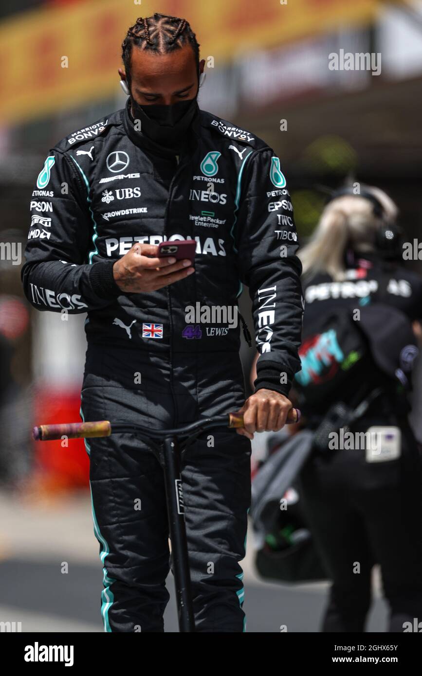 Lewis Hamilton (GBR) Mercedes AMG F1 on the grid.  02.05.2021. Formula 1 World Championship, Rd 3, Portuguese Grand Prix, Portimao, Portugal, Race Day.  Photo credit should read: XPB/Press Association Images. Stock Photo