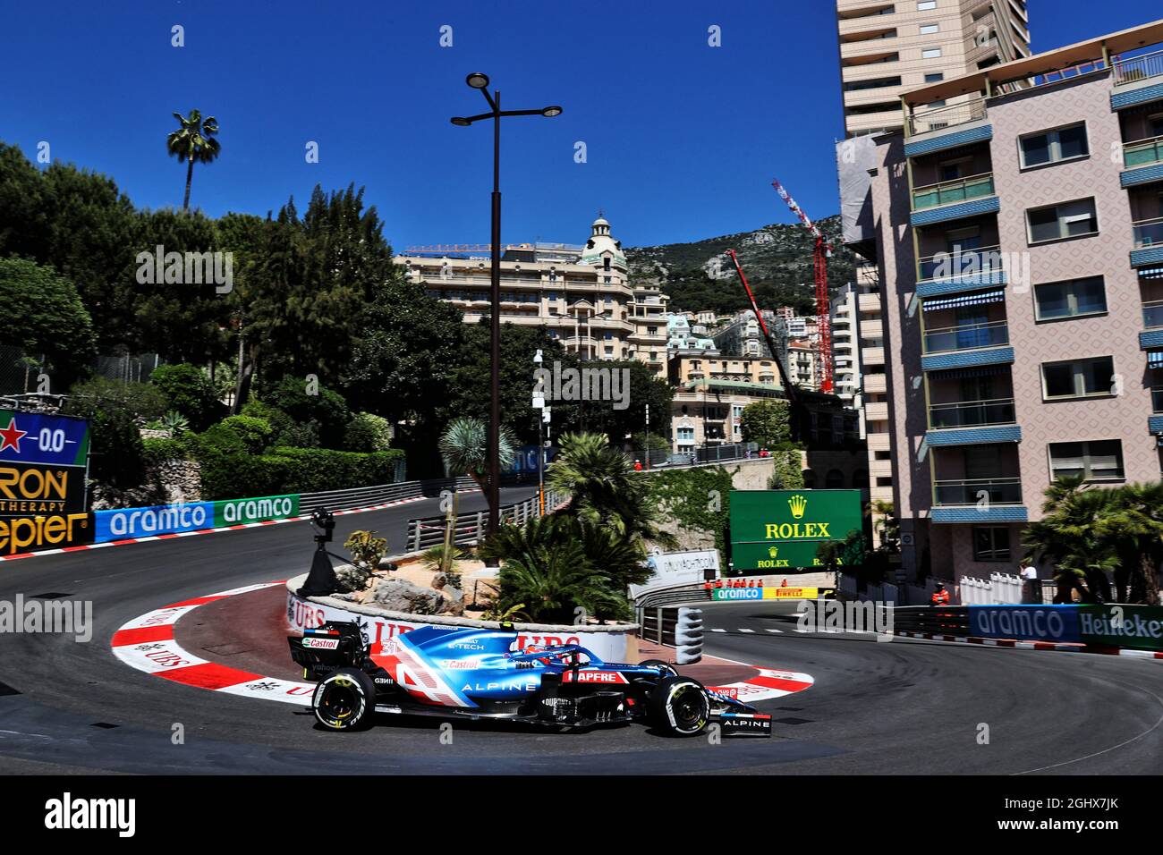 Esteban Ocon (FRA) Alpine F1 Team A521.  20.05.2021. Formula 1 World Championship, Rd 5, Monaco Grand Prix, Monte Carlo, Monaco, Practice Day.  Photo credit should read: XPB/Press Association Images. Stock Photo