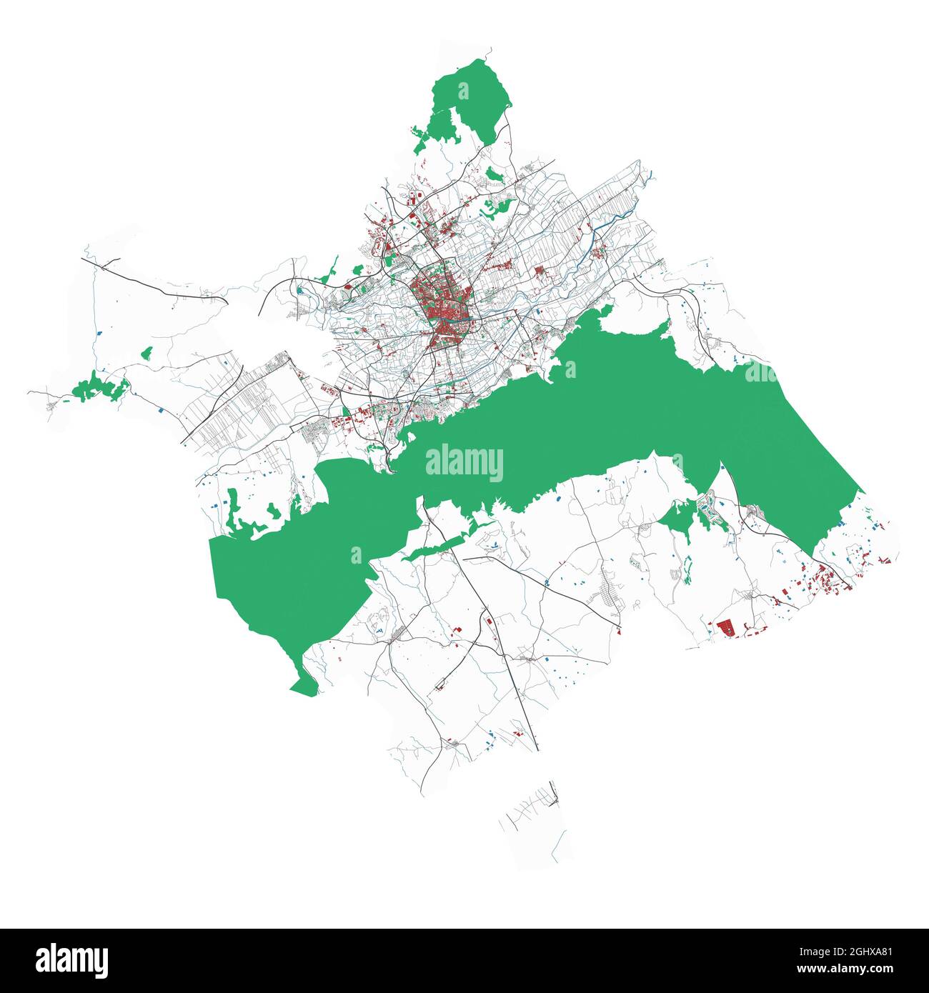 Murcia map. Detailed map of Murcia city administrative area. Cityscape panorama. Royalty free