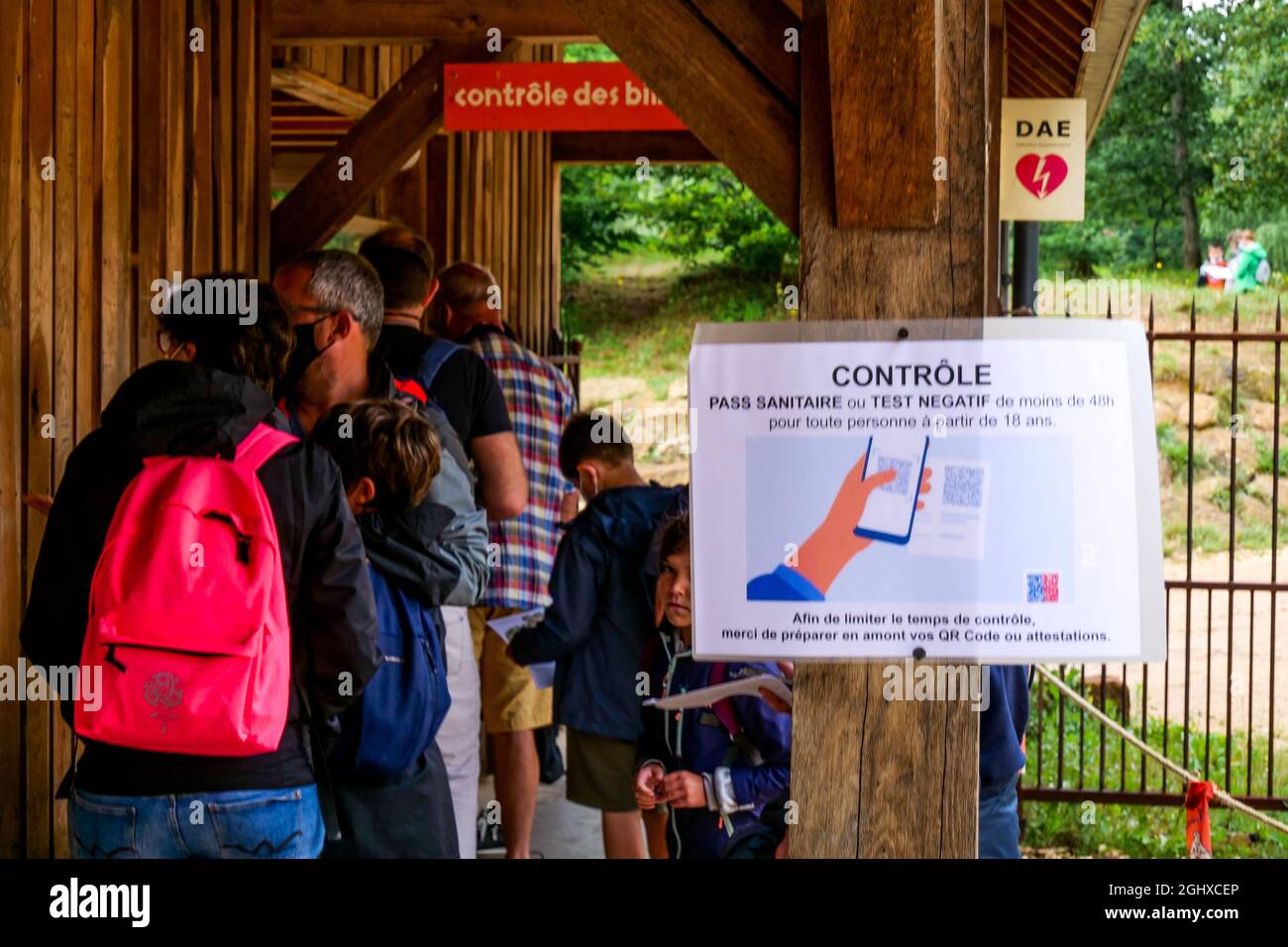 Sanitary pass required, Guédelon Castle construction site, Treigny