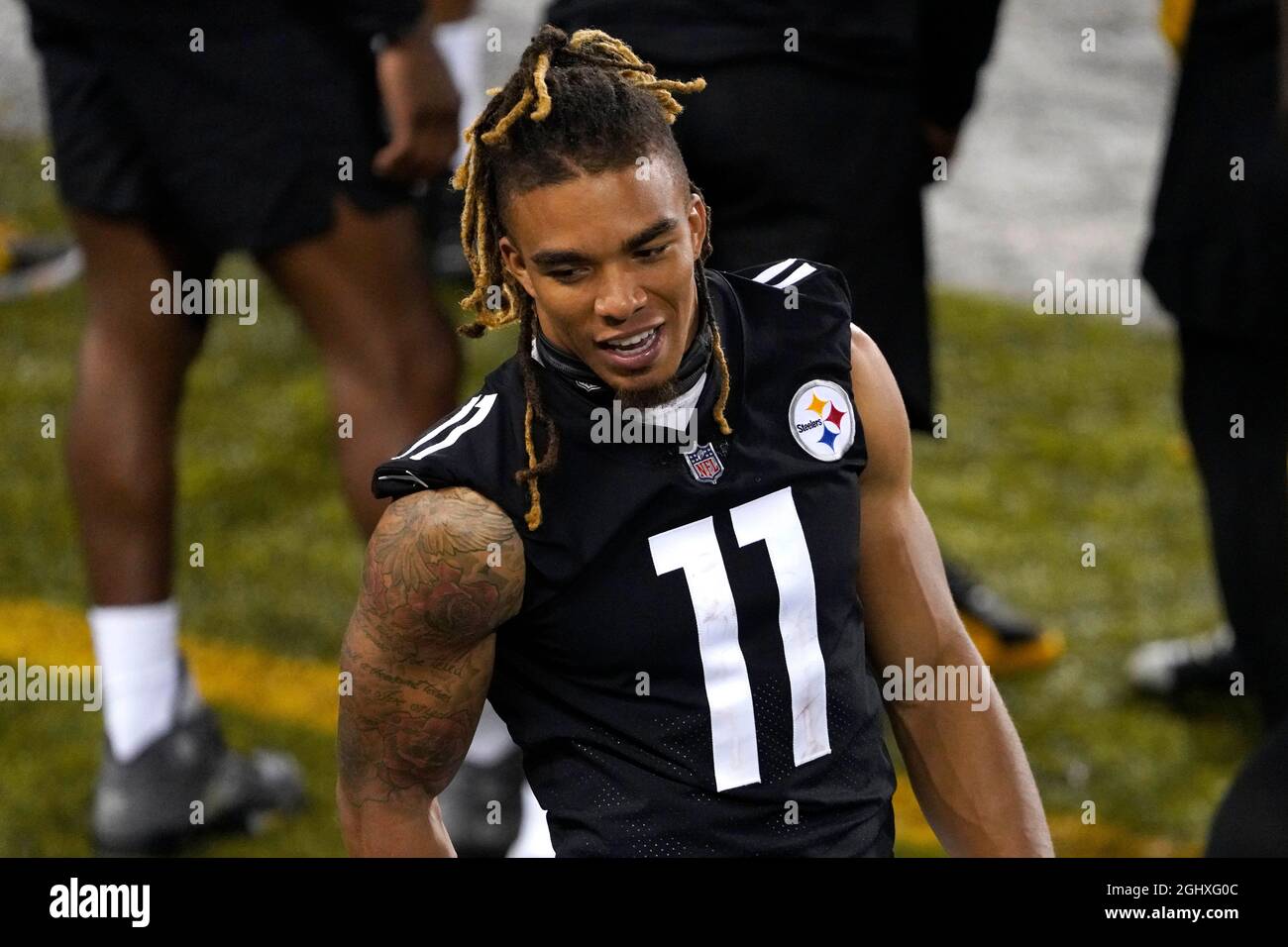 Pittsburgh Steelers wide receiver Chase Claypool (11) looks on during the  Pro Football Hall of Fame game at Tom Benson Hall of Fame Stadium, Thursday  Stock Photo - Alamy