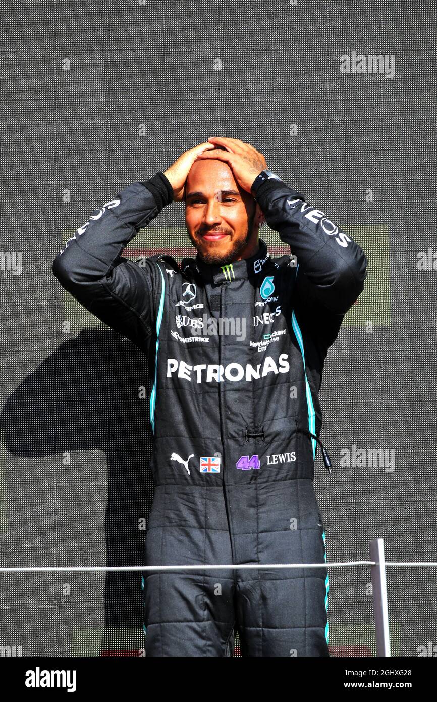Race winner Lewis Hamilton (GBR) Mercedes AMG F1 celebrates on the ...