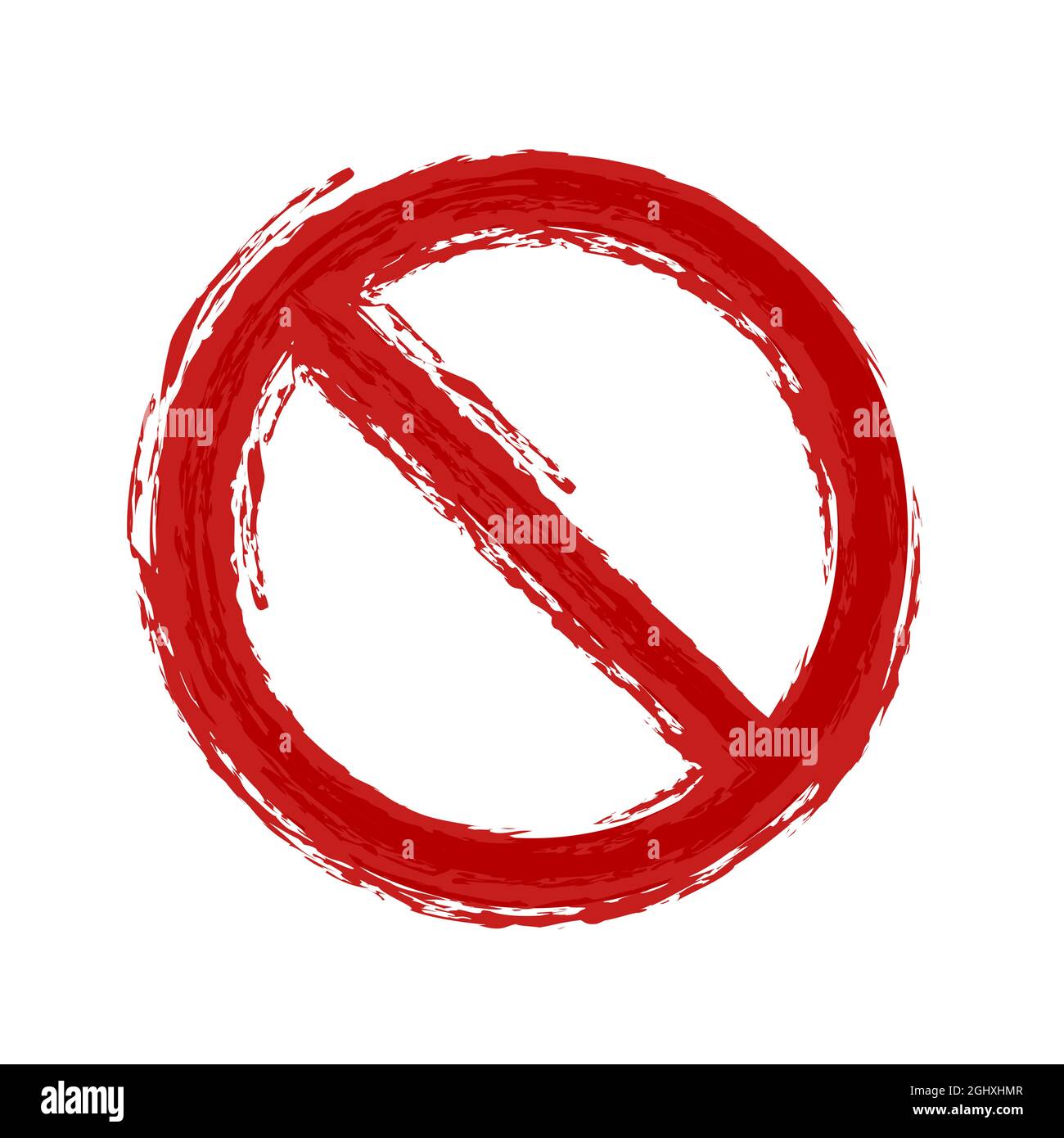 Not Allowed Sign. Grunge hand drawn style prohibition sign. No symbol