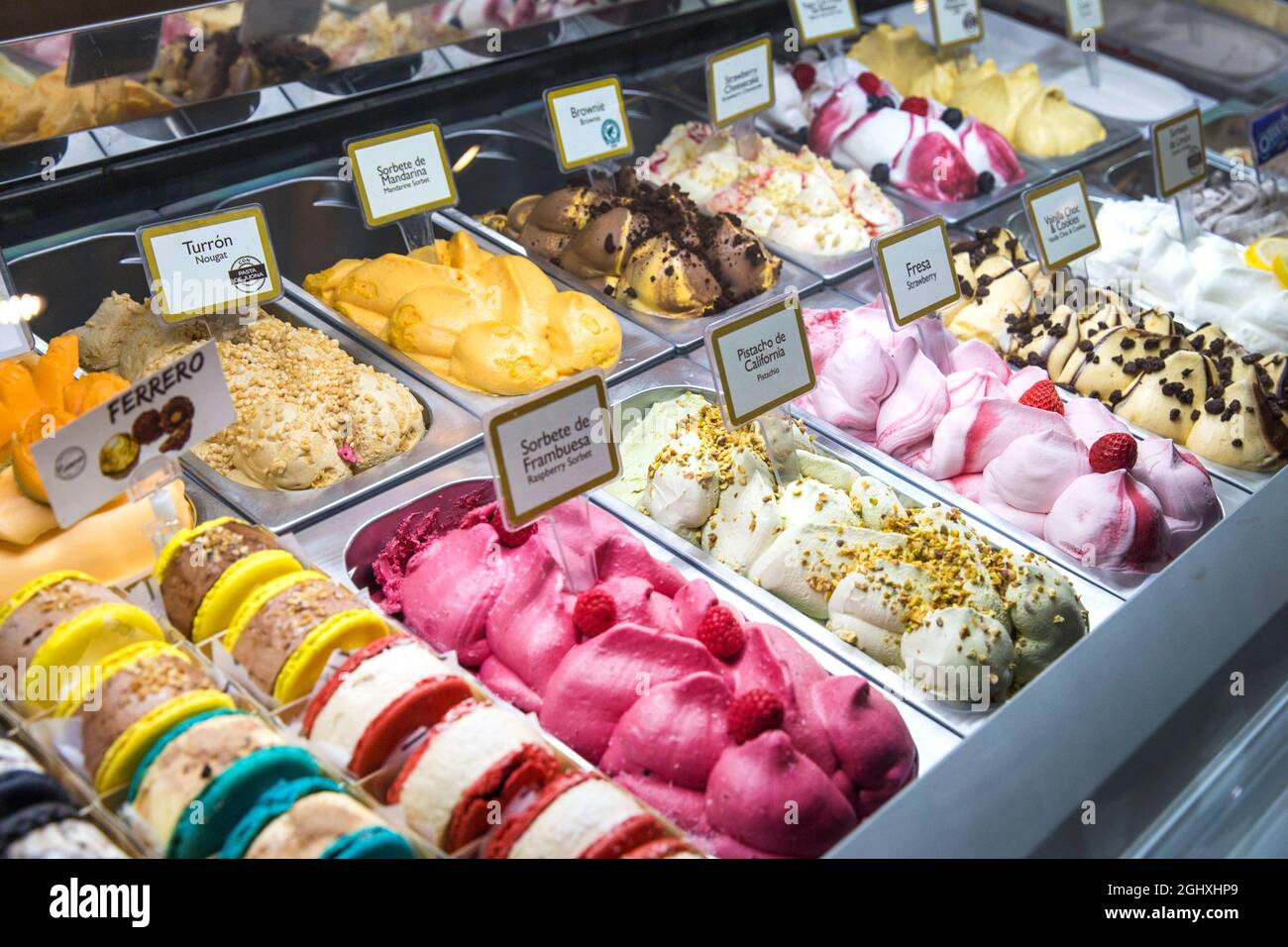 Barcelona, Spain, 2018. Ice cream shop in Barcelona, Spain Stock Photo