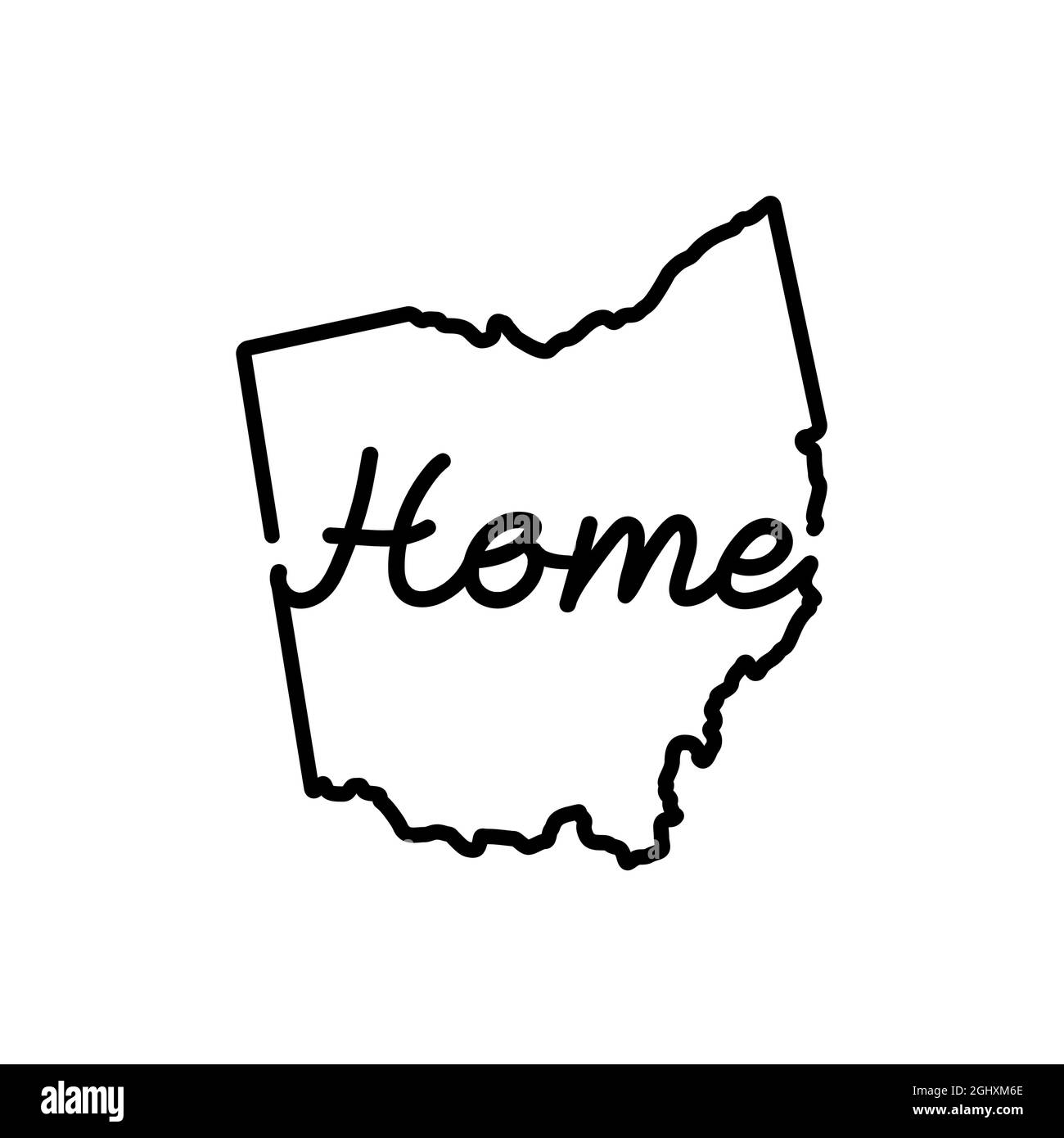 Us state ohio map vector vectors hires stock photography and images