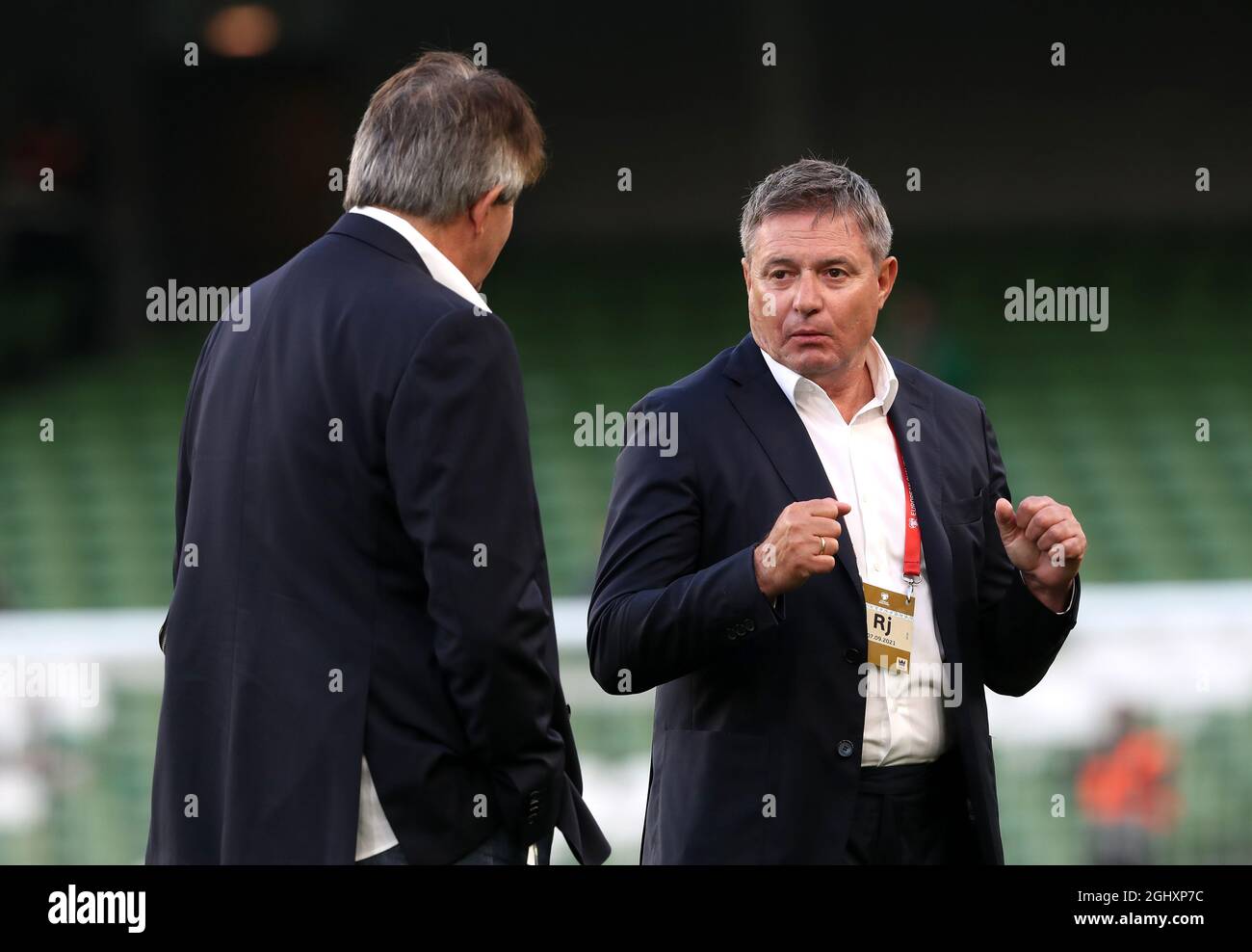 Serbia's manager Dragan Stojkovic before the 2022 FIFA World Cup Qualifying match at Aviva Stadium, Dublin. Picture date: Tuesday September 7, 2021. Stock Photo