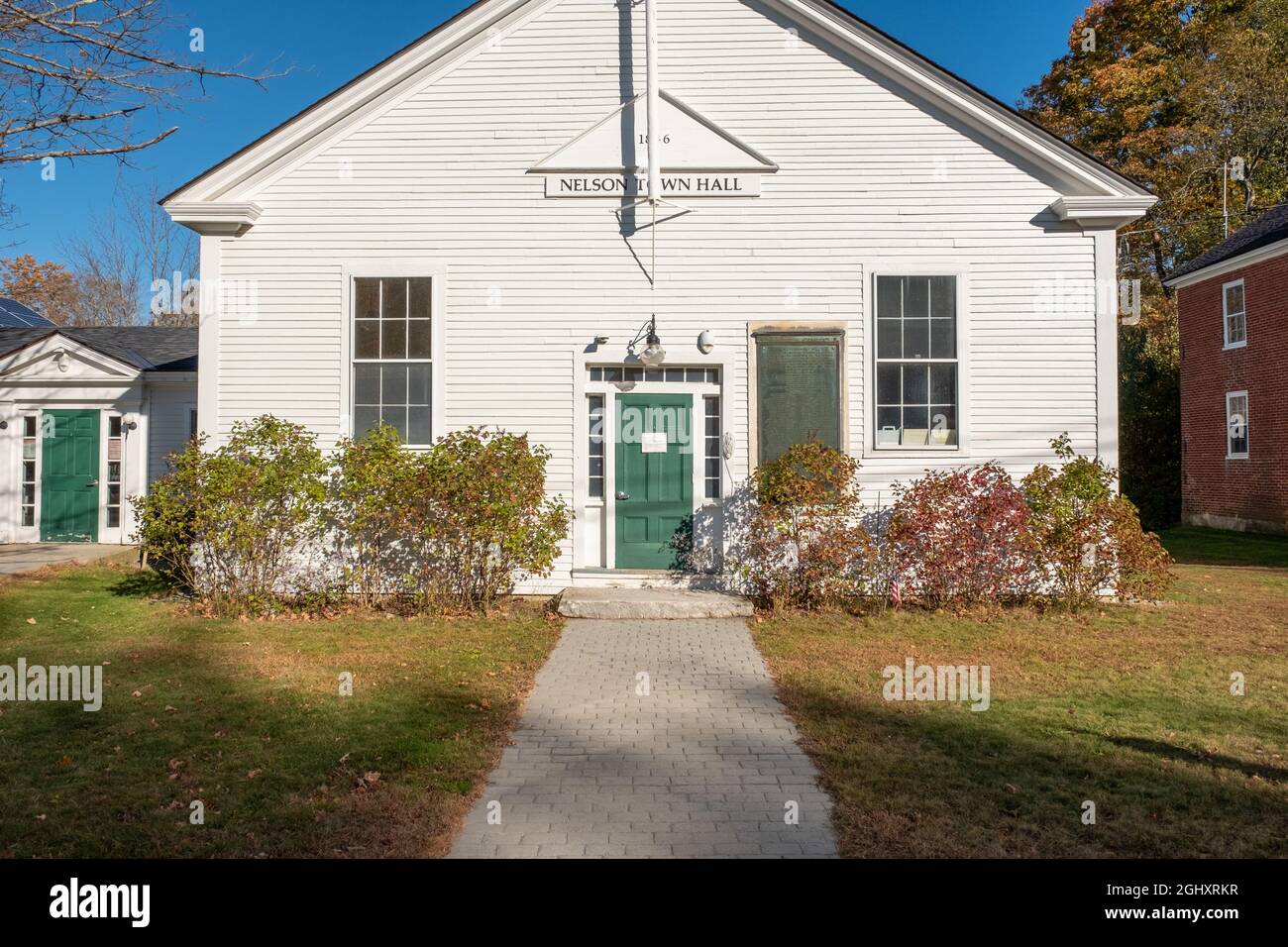 The town offices on the Town Common  in Nelson, New Hampshire Stock Photo