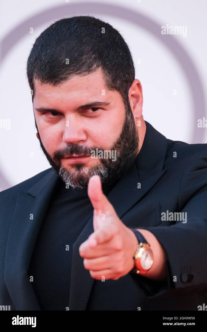 The Palazzo del Cinema, Lido di Venezia, Venice, Italy. 7th Sep, 2021. Salvatore Esposito poses on the red carpet for THE KING OF LAUGHTER ( QUI RIDO IO ) during the 78th Venice International Film Festival. Picture by Credit: Julie Edwards/Alamy Live News Stock Photo