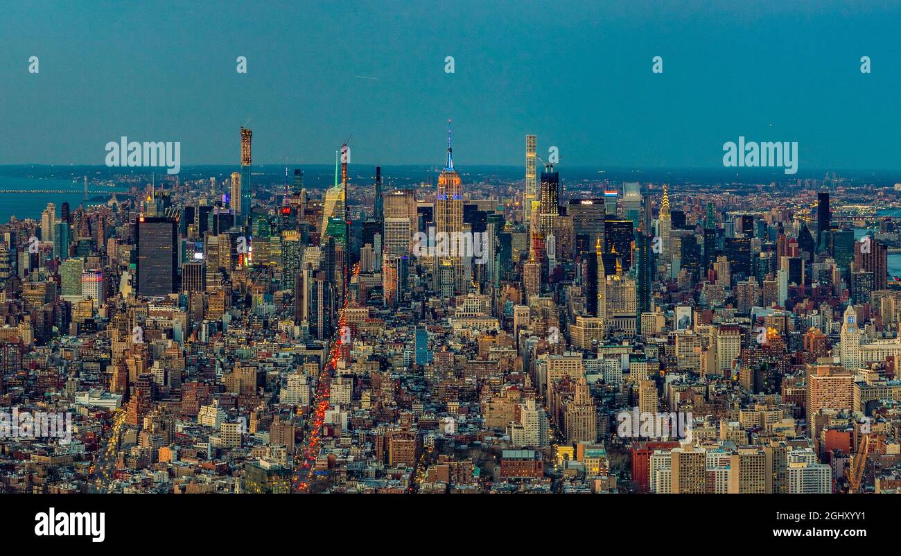 A picture of the city of New York at early evening. Stock Photo