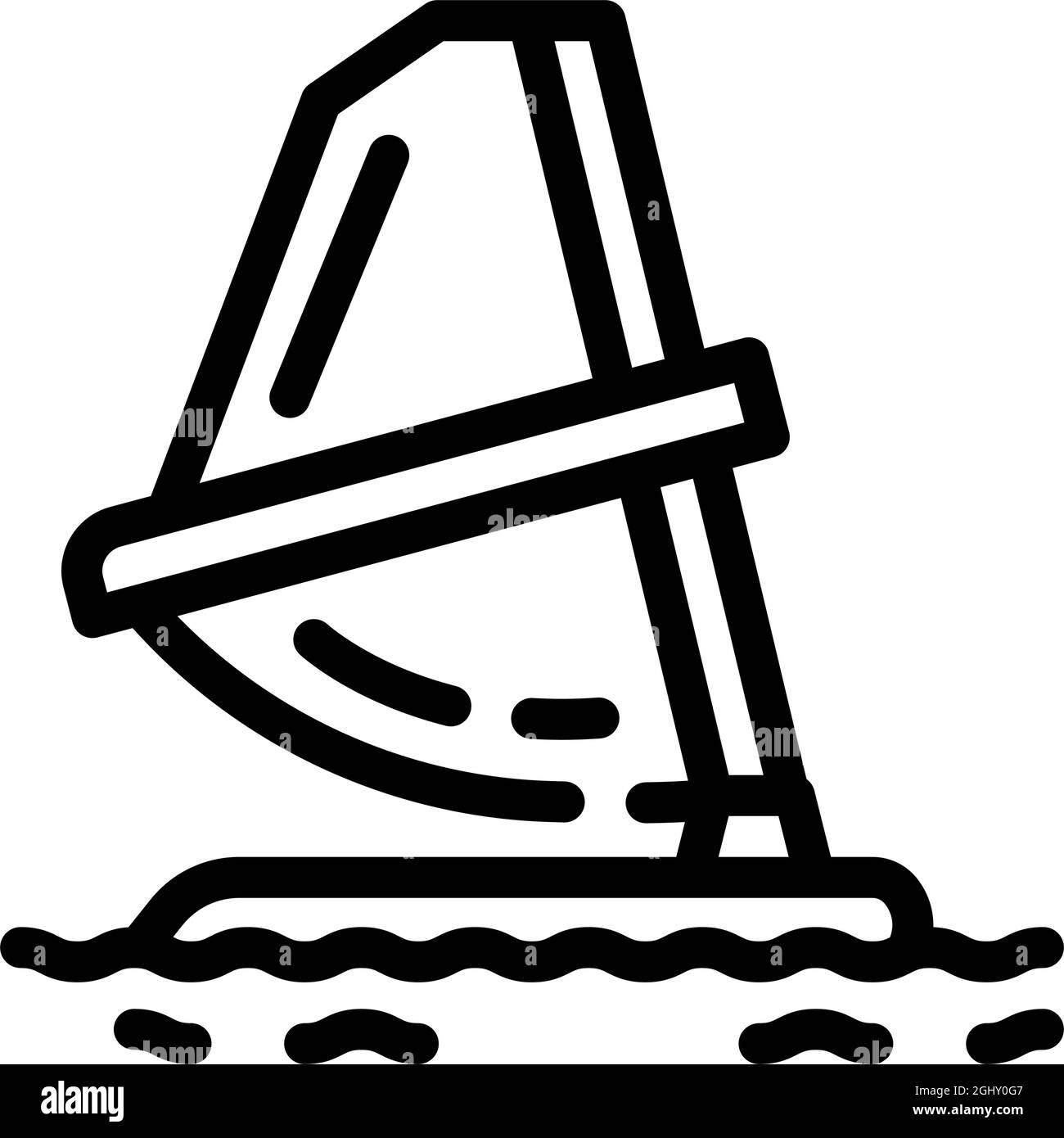 windsurfing water sport line icon vector illustration Stock Vector ...