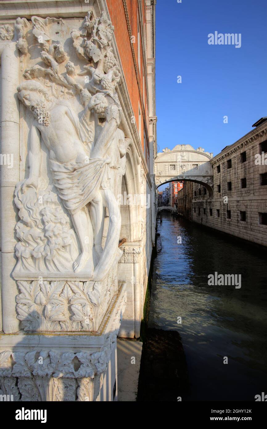 Traditional Bridge of Sighs, Venice, Italy Stock Photo