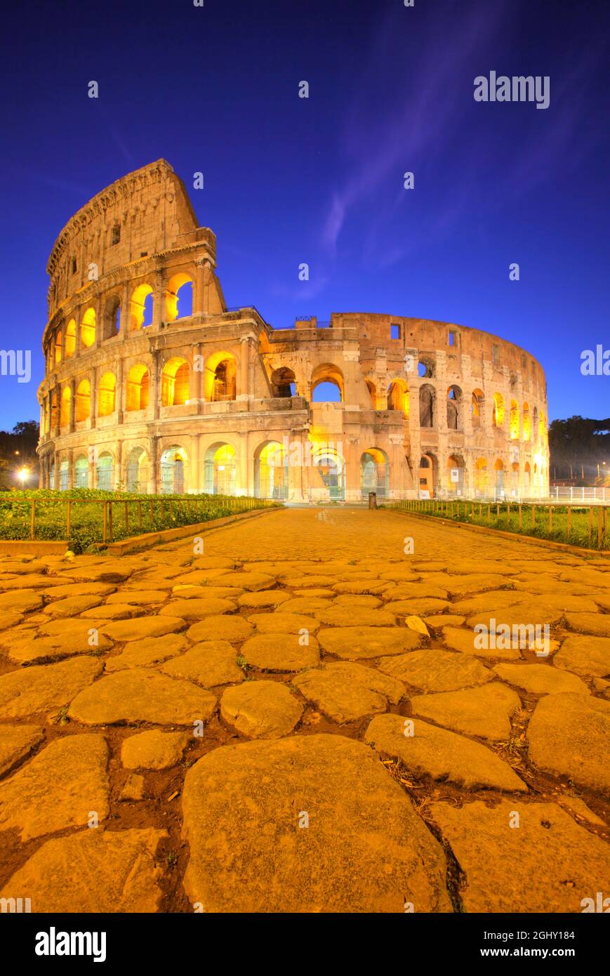 Colosseum at dusk, Rome, Italy Stock Photo