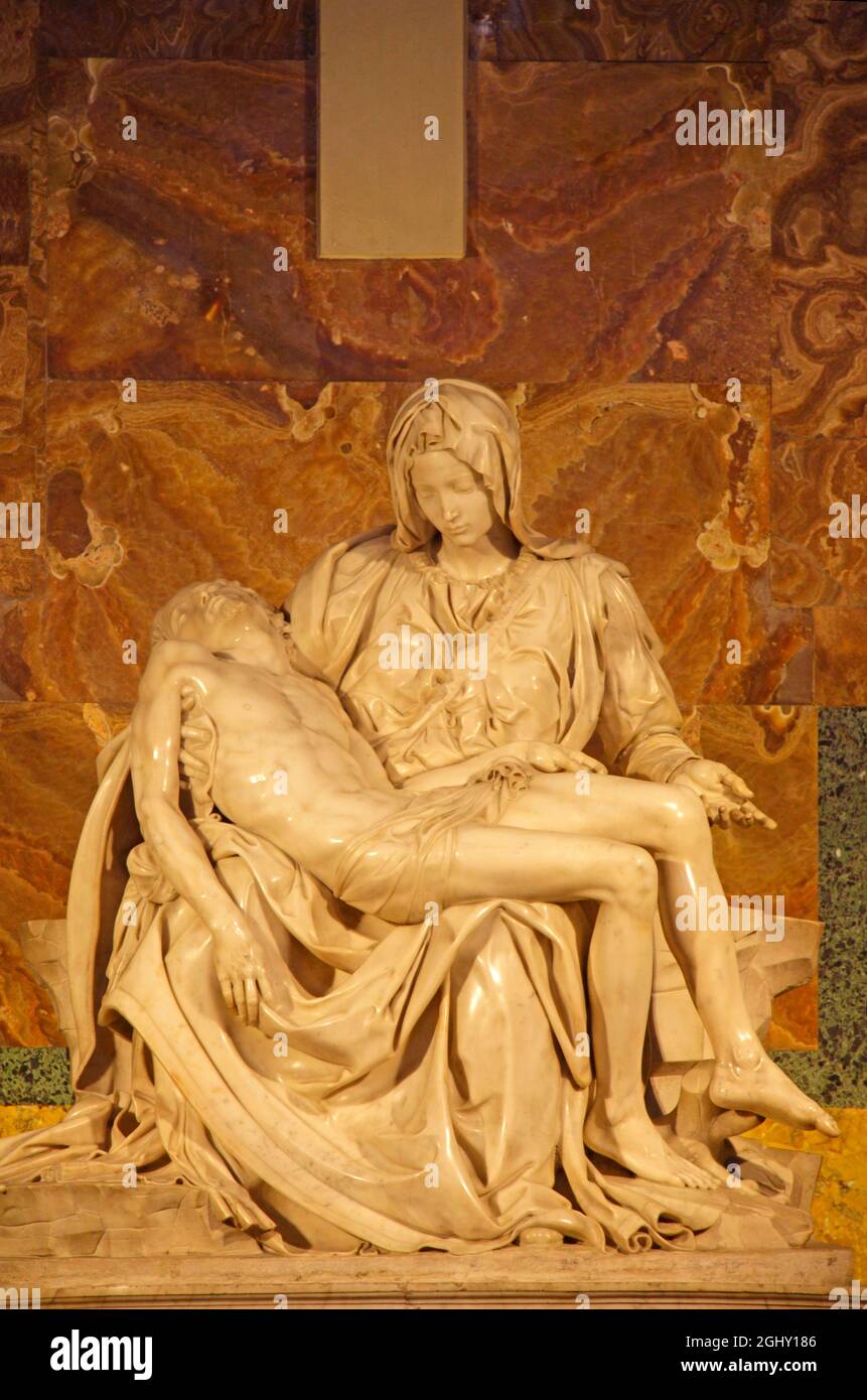 The Deposition, or Pietà, by Michelangelo, Rome, Vatican City Stock Photo