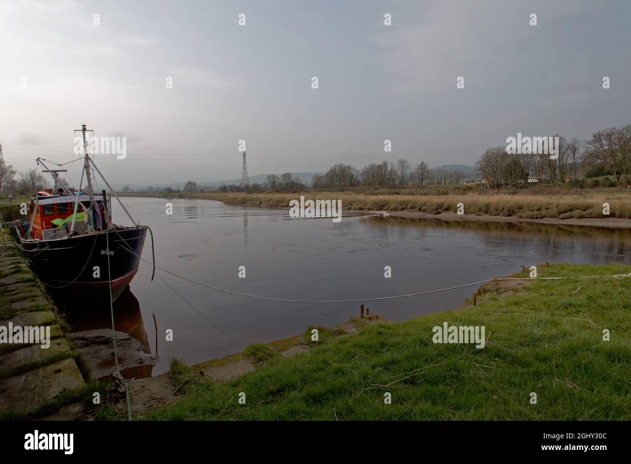 The Nith Tidal Bore viewed from Kingholm Quay near Dumfries Stock Photo