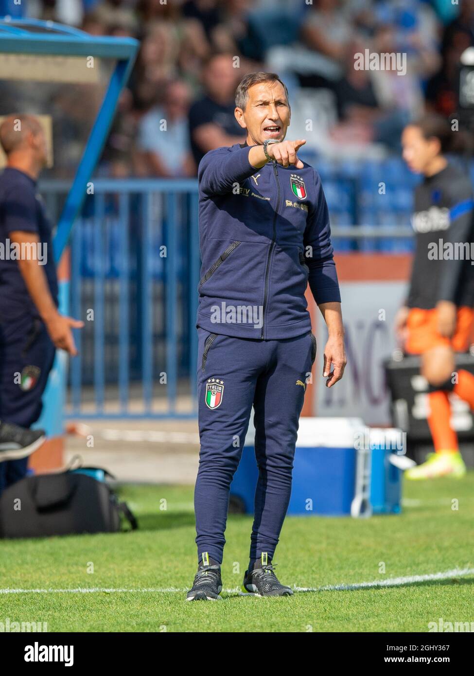 KATWIJK, NETHERLANDS - SEPTEMBER 6: Carmine Nunziata National Coach of Italy o19 during the Friendly Match match between Netherlands o19 and Italy o19 at Sportpark Nieuw Zuid on September 6, 2021 in Katwijk, Netherlands (Photo by Kees Kuijt/Orange Pictures) Stock Photo