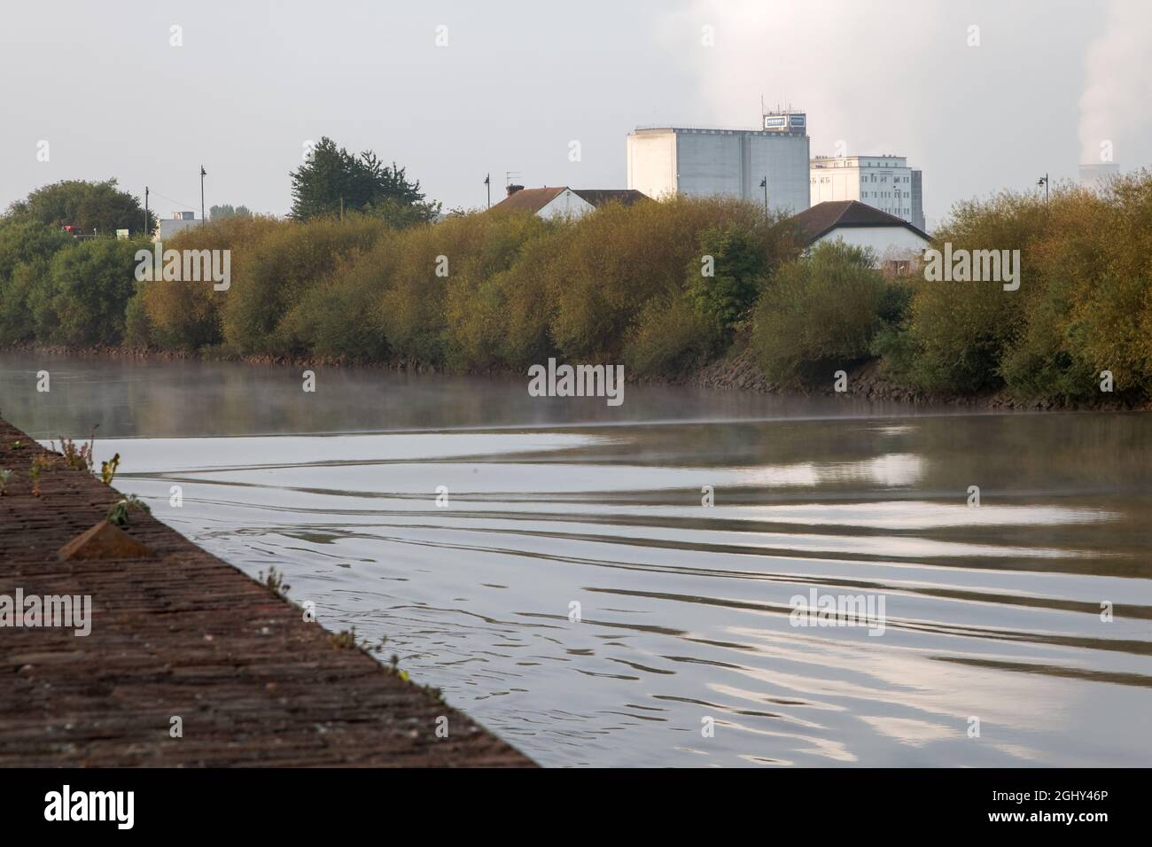 The Trent Aegir - an undular type of tidal bore - in Gainsborough in Lincolnshire Stock Photo