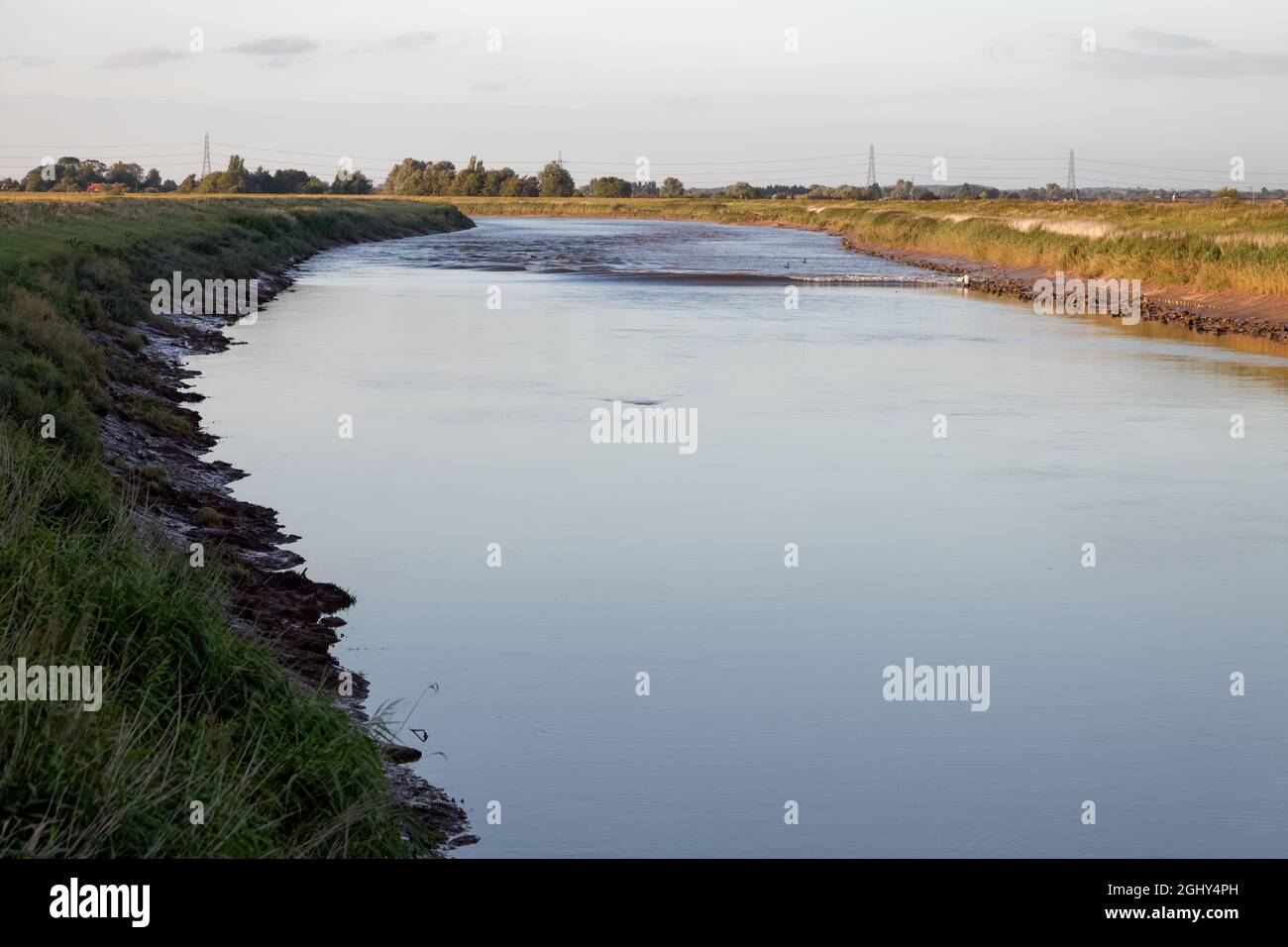 The Wiggenhall Wave - a tidal bore or eagre - in the area of Wiggenhall St Mary Magdalen Stock Photo