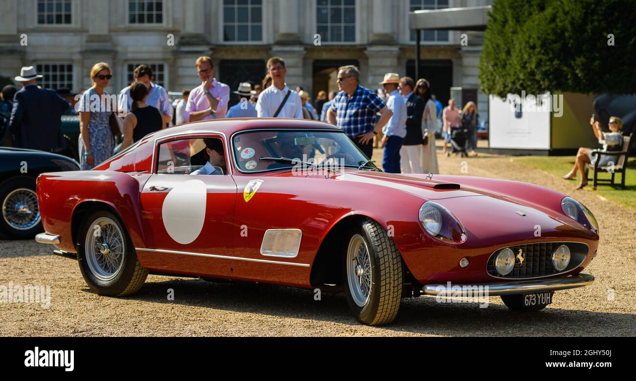 1957 Ferrari 250GT Tour de France on its way to collect the Berlinetta Class Award at the Concours of Elegance 2021 in Hampton Court Stock Photo