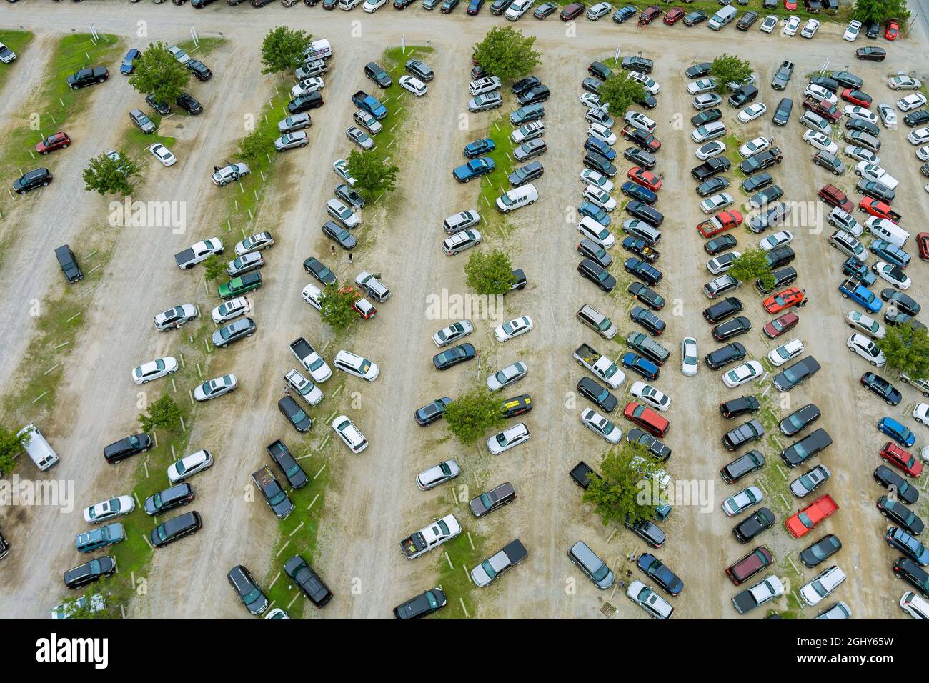 Aerial view of auto auction many used car lot parked distributed in a parking Stock Photo Alamy