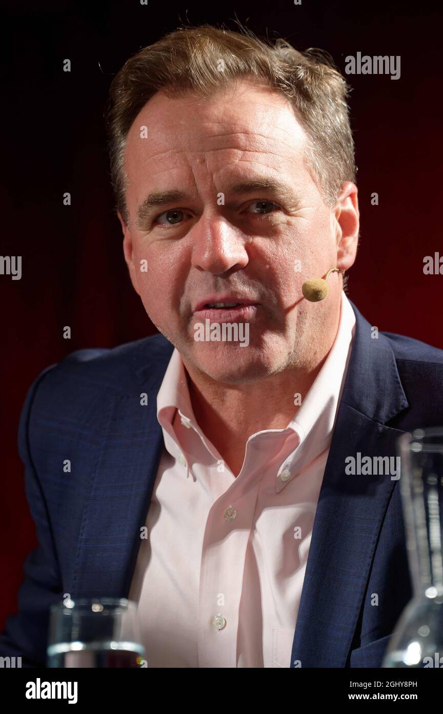 Cologne, Germany. 07th Sep, 2021. Historian Niall Ferguson sits on the ...