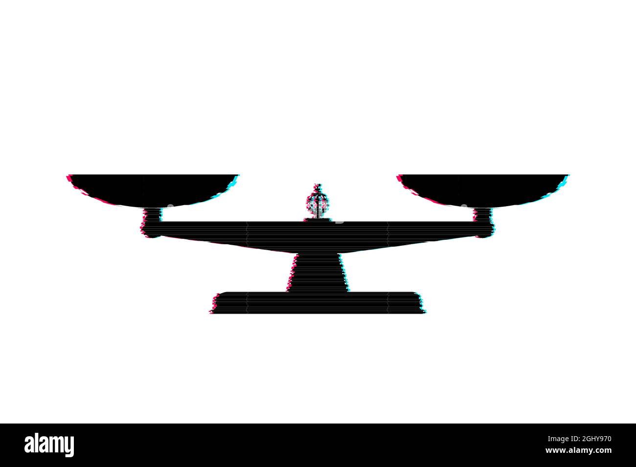 Scales icon. Glitch icon. Libra isolated on white background. Vector ...