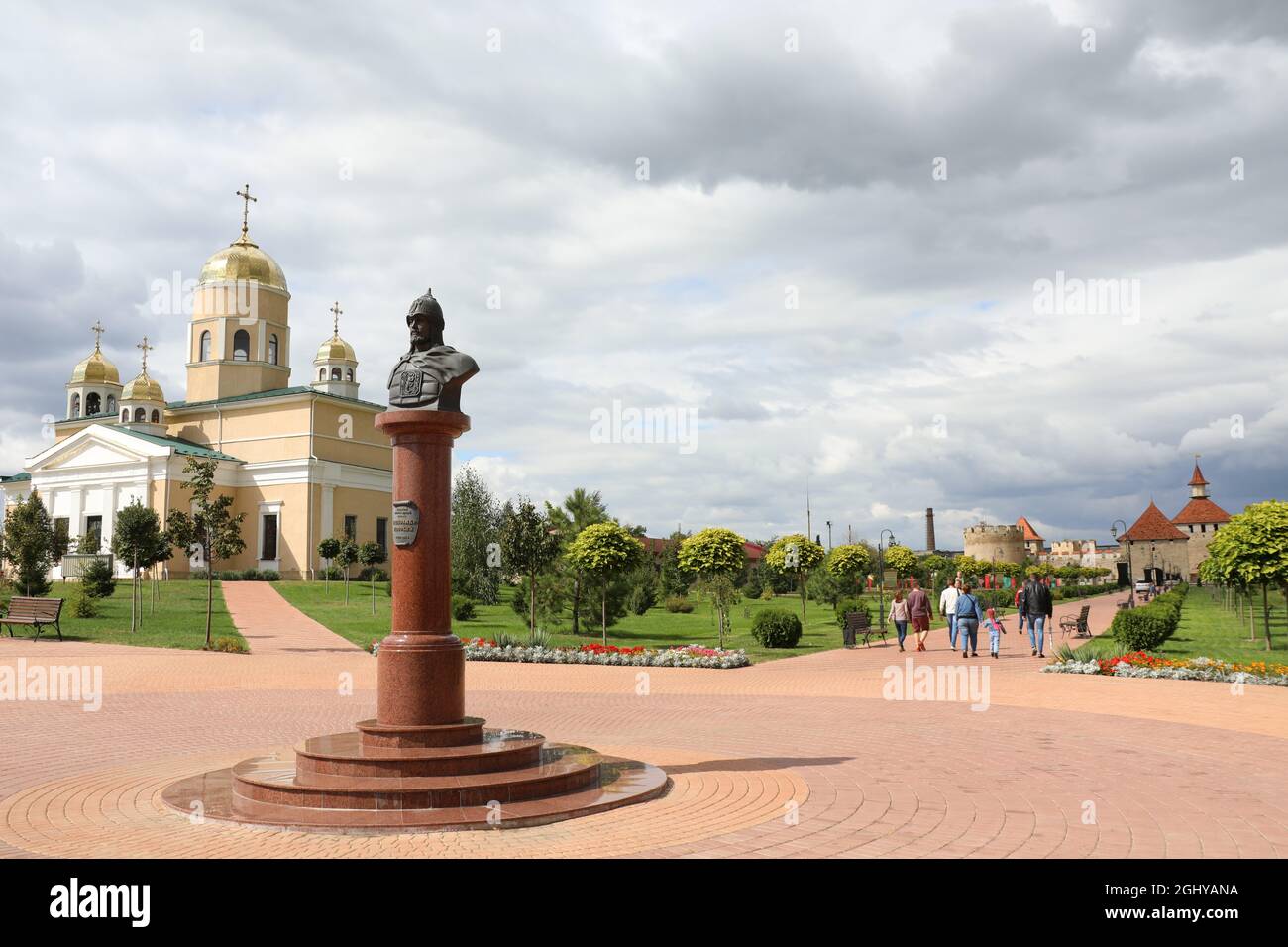 Park of Alexander Nevsky at Bender in Transnistria Stock Photo