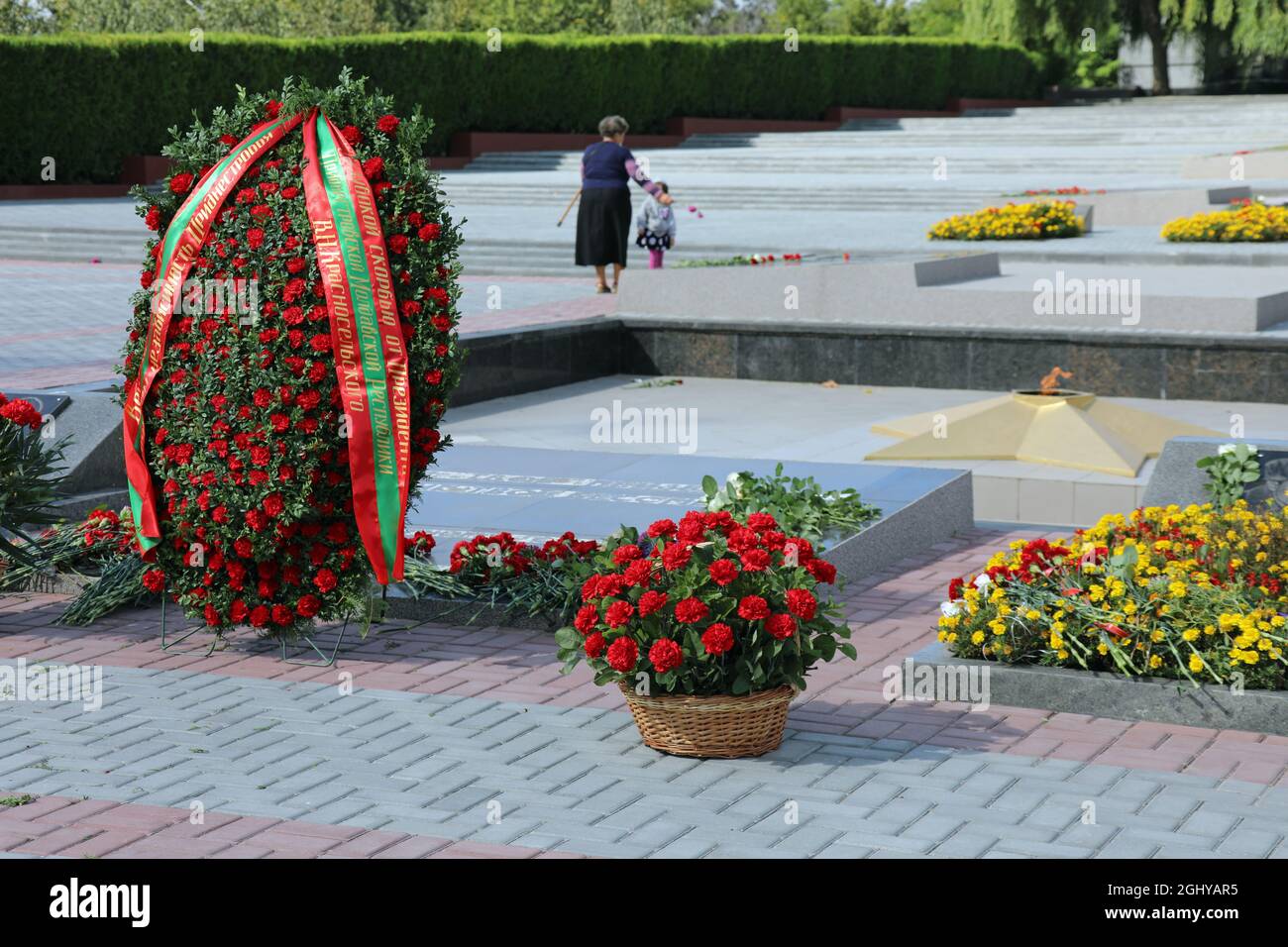 Transnistria Memorial of Glory at Tiraspol on Independence Day Stock Photo