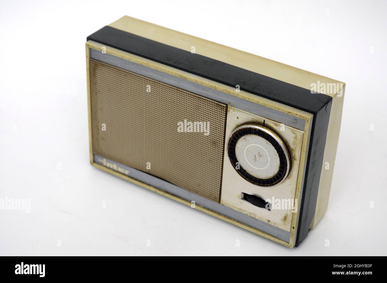 Radio, transistor, radio, vintage, second hand, used, vintage object, 60s, pocket radio, Stock Photo