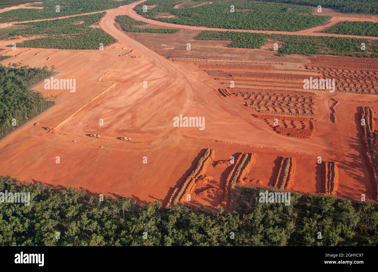 mining bauxite at Weipa in Cape York , Queensland , Australia Stock