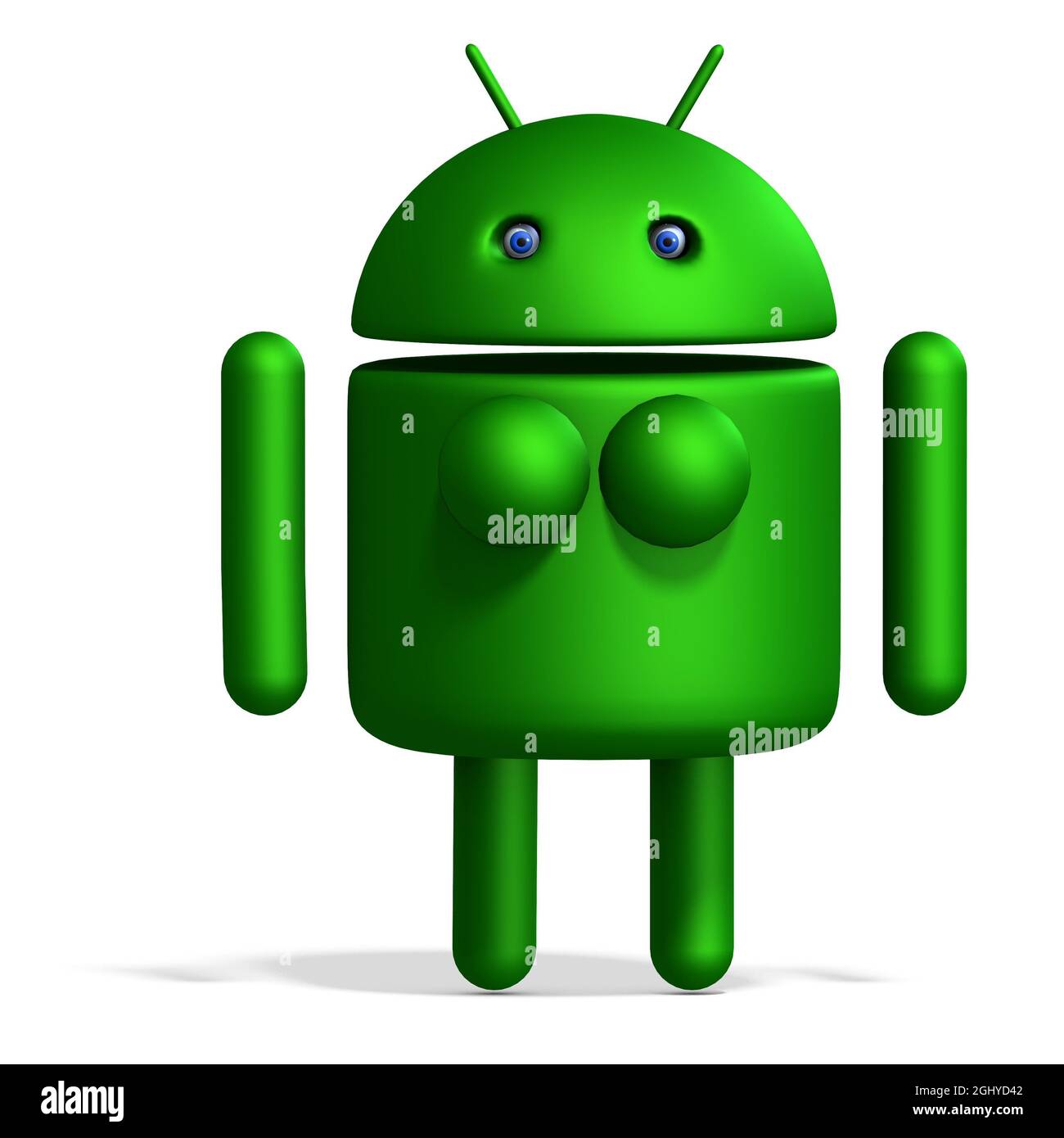 3D-illustration of a cute and funny cartoon female android. isolated  rendering object Stock Photo - Alamy