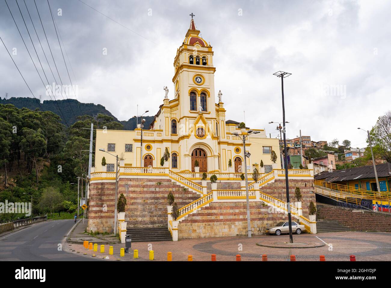 Bogota, Colombia, September 4, 2021, the Egipto district. The Church of Our Lady of Egypt. Stock Photo