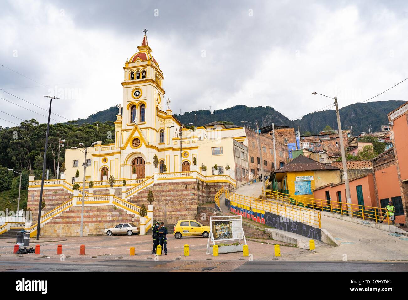Bogota, Colombia, September 4, 2021, the Egipto district. The Church of Our Lady of Egypt. Stock Photo