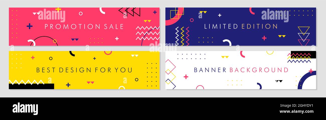 Sale banner template collection for promotion sale. Editable banner for social media post, website and internet ads. Stock Vector