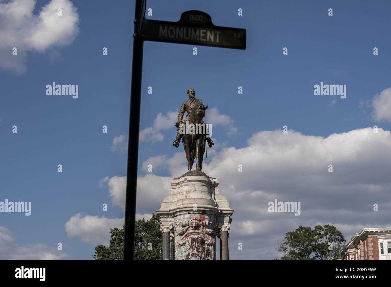 Richmond, United States. 07th Sep, 2021. Robert E. Lee Statue is seen