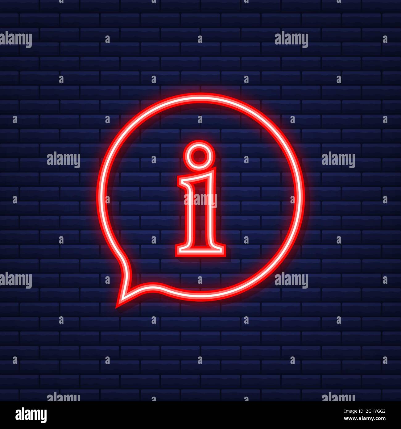 Information sign glitch icon. Info speech bubble. Vector illustration. Stock Vector