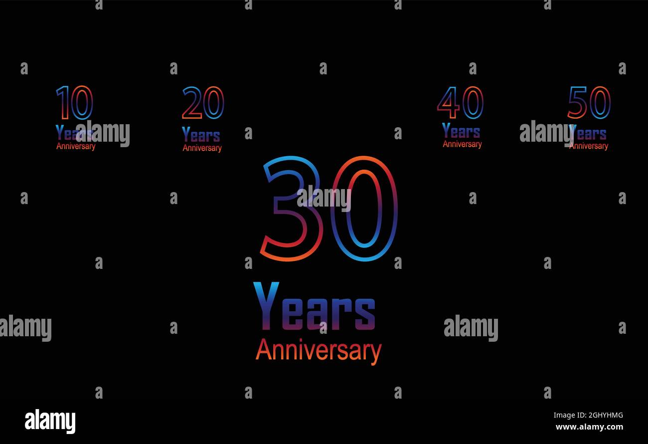 Set Year Anniversary Logo Vector Template Design Illustration Stock Vector