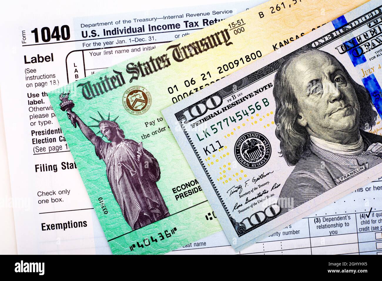 US Government Stimulus Check Stock Photo Alamy