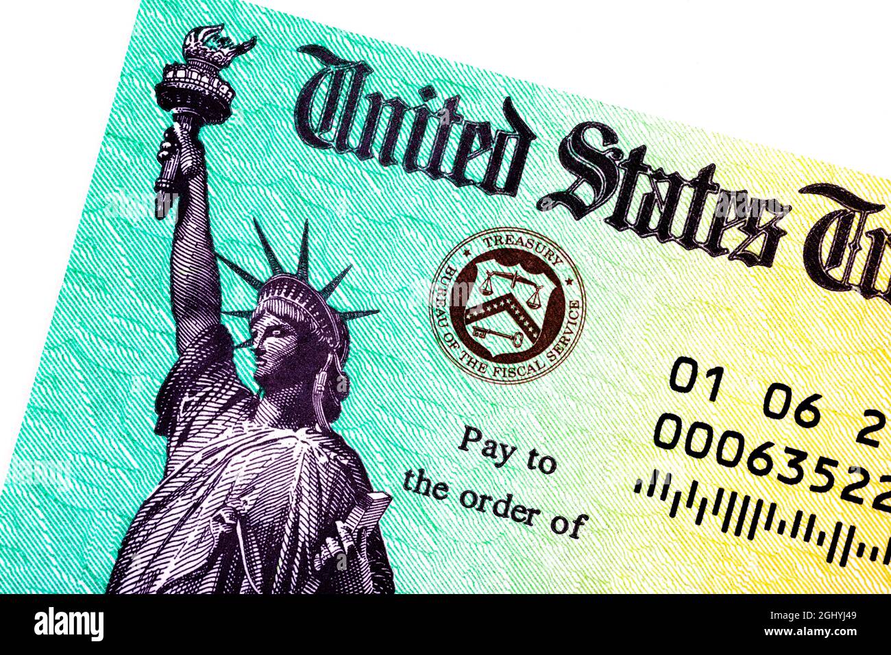 US Government Stimulus Check Stock Photo - Alamy