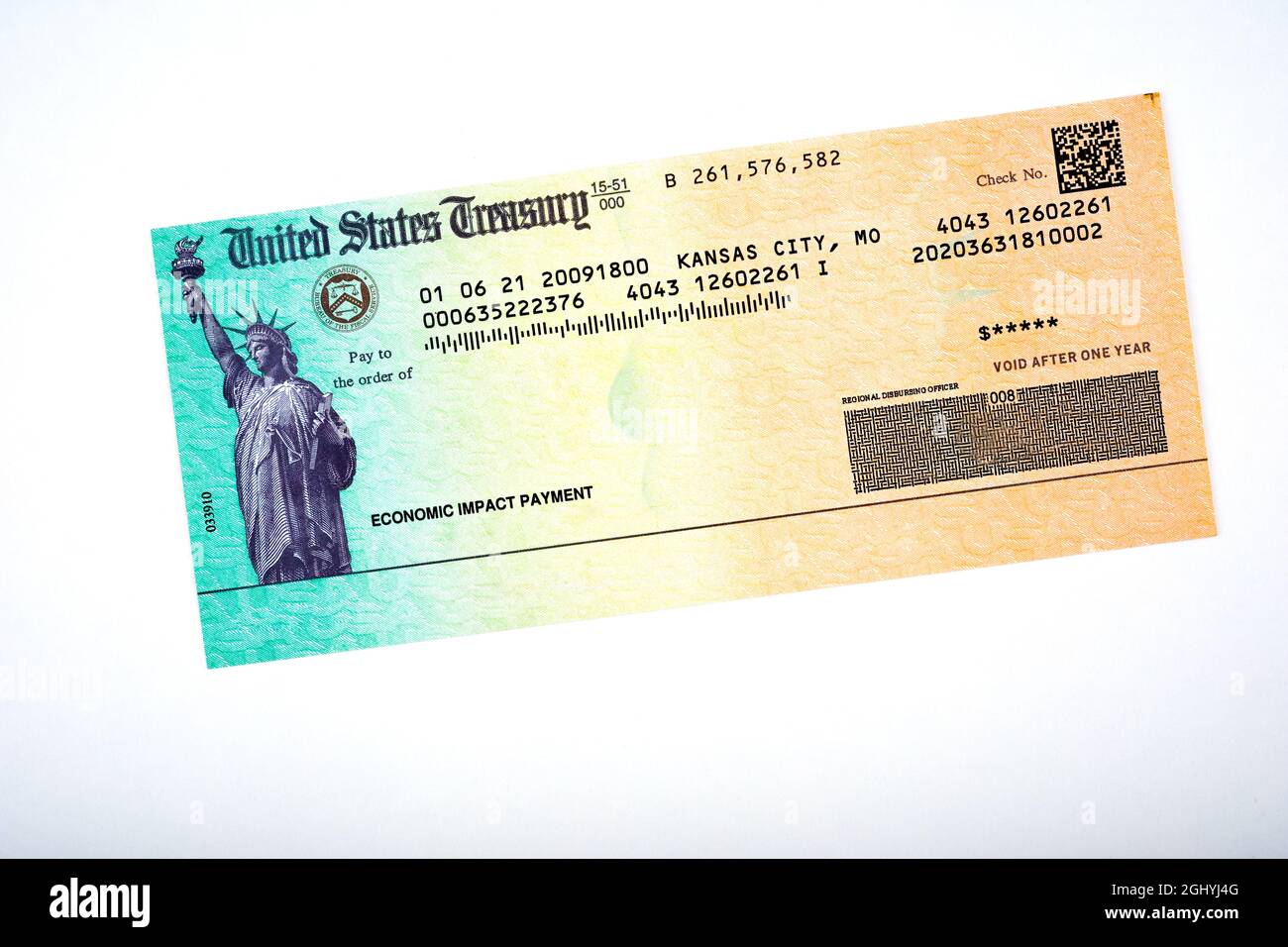 US Government Stimulus Check Stock Photo - Alamy